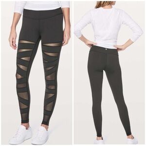 Lululemon Wunder Under Pant (Hi-Rise) *Tech Mesh 28"- Black/ Size 4